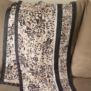 Vince Camuto Animal Print Scarf with Black Border